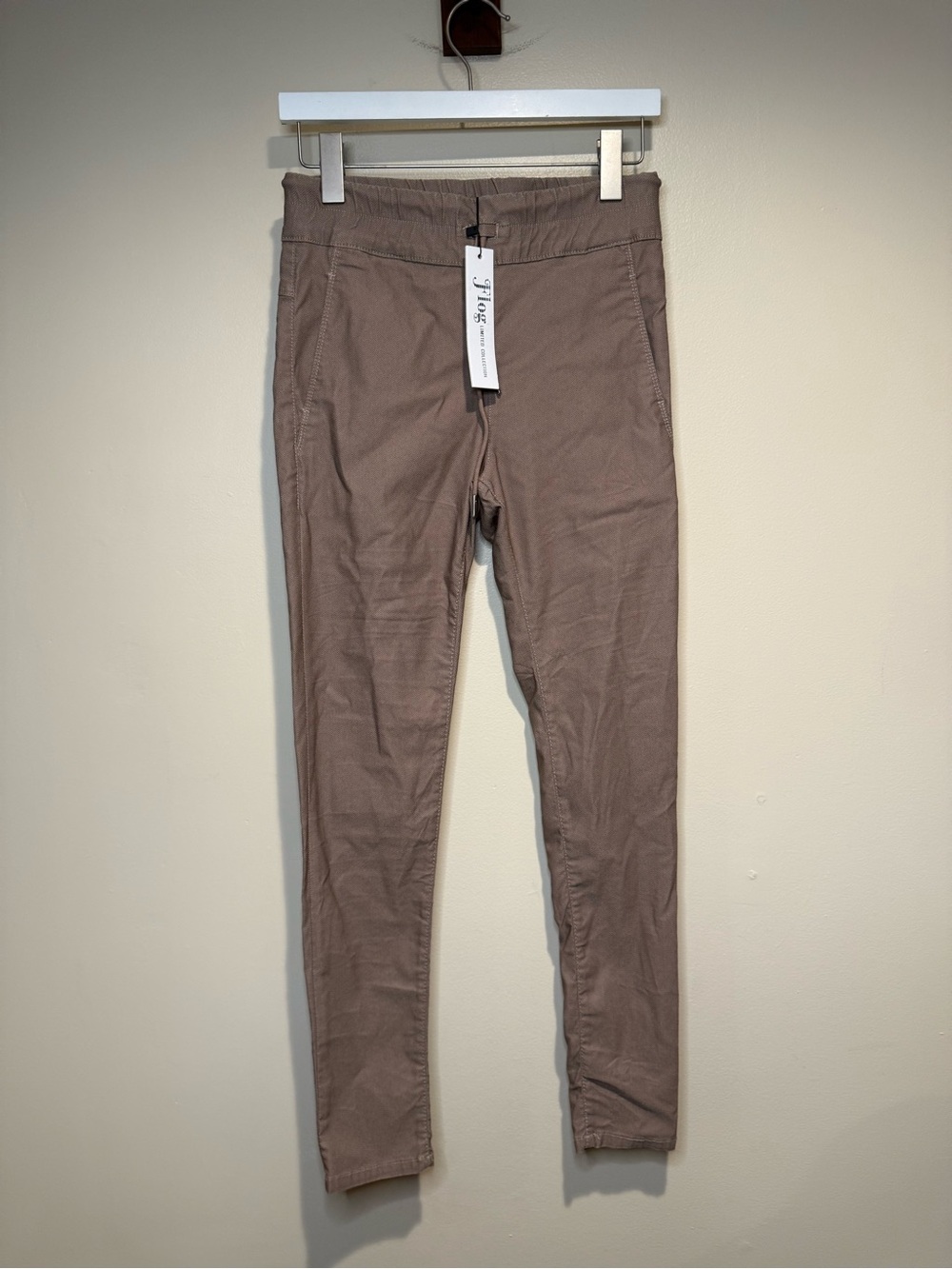 Bevy Flog Shely Jogger Pants Pull-on Stretch Drawstring Waist Bronze Herringbone